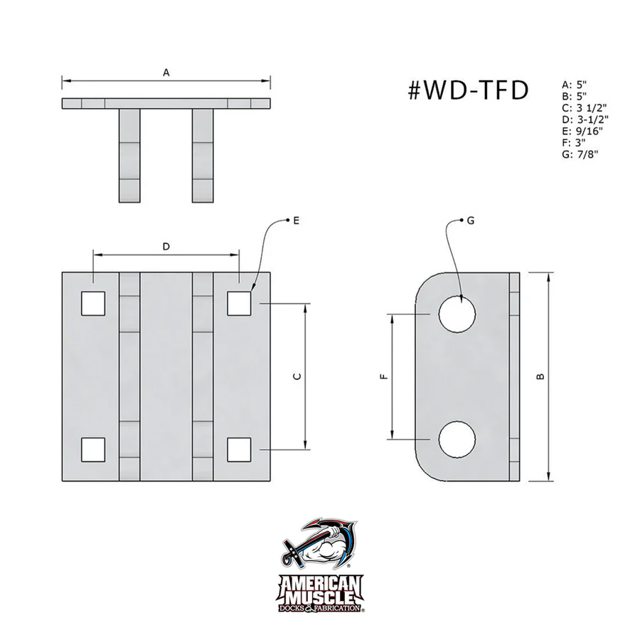 Non-Articulating Double Pin Bracket Female - Image 2