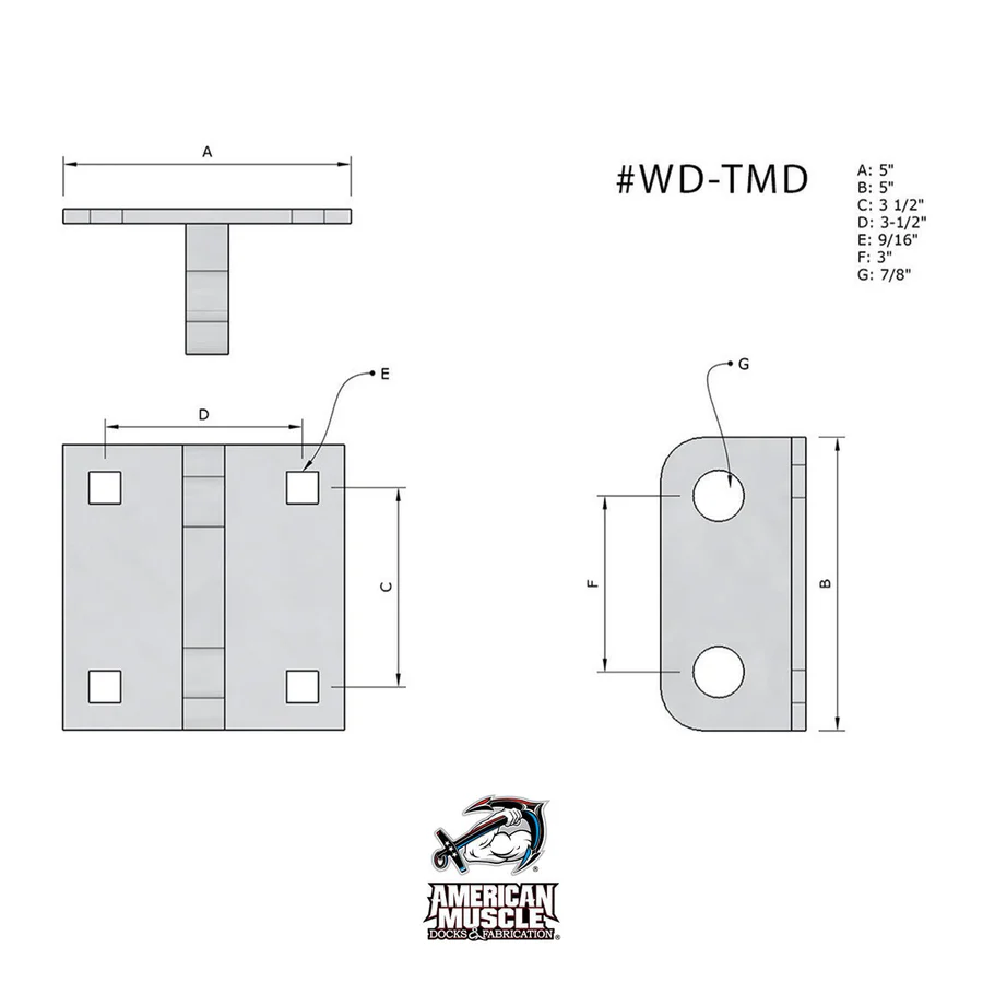 Non-Articulating Double Pin Bracket Male - Image 2